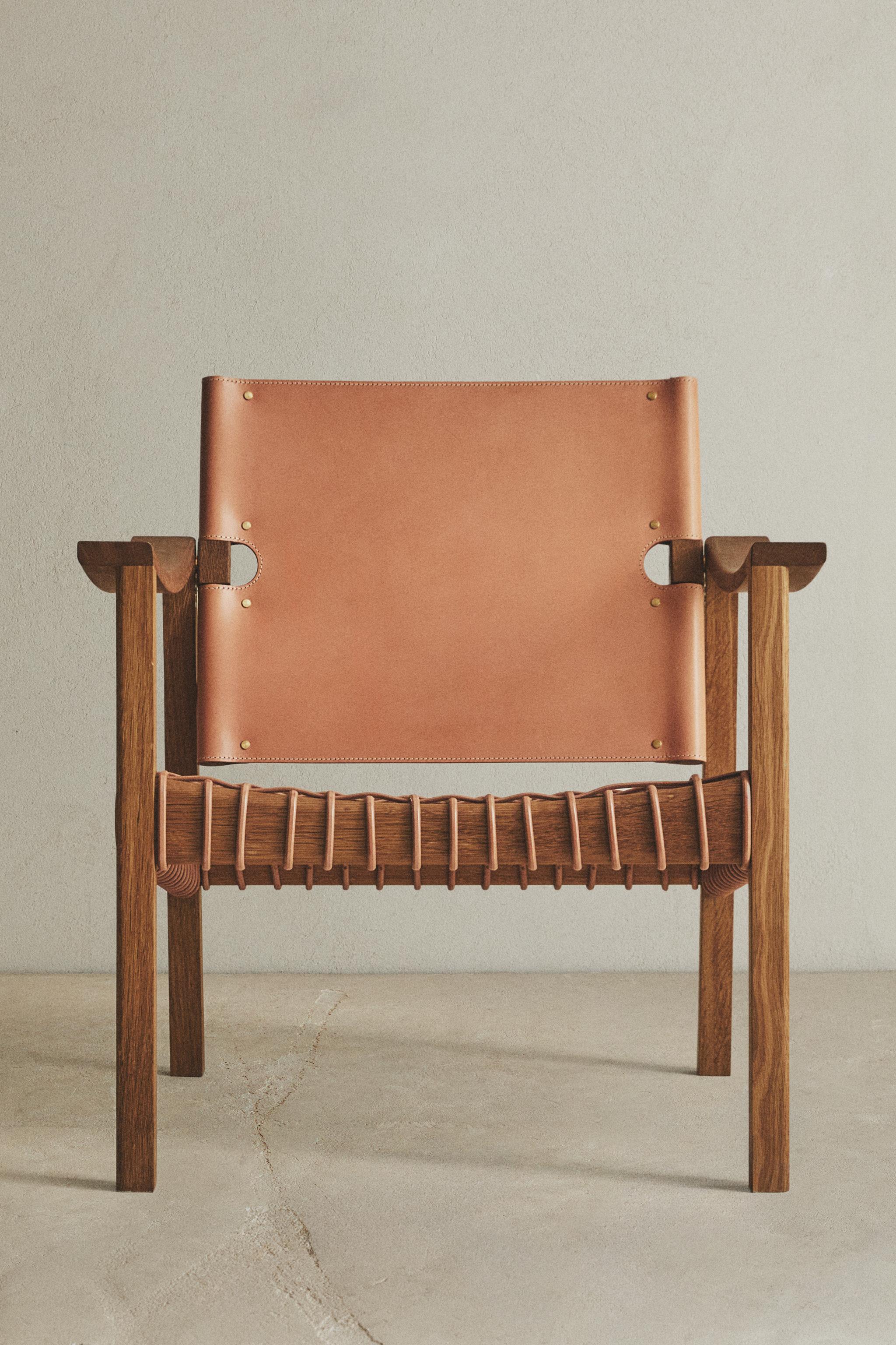 OAK WOOD LEATHER CHAIR X OTZI